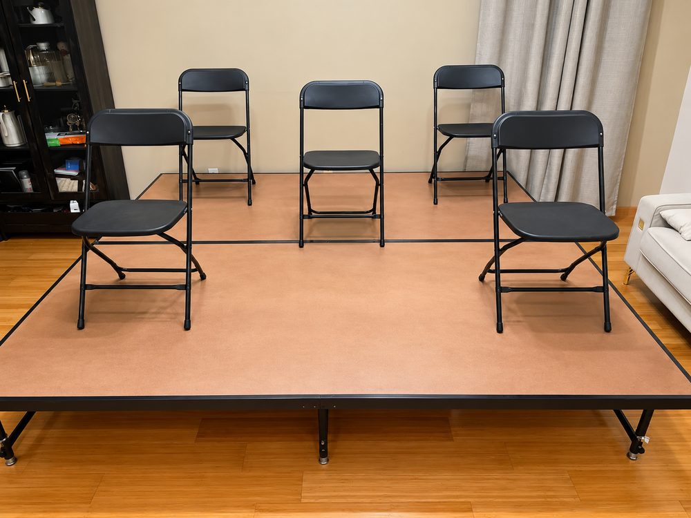 Stage set up with chairs